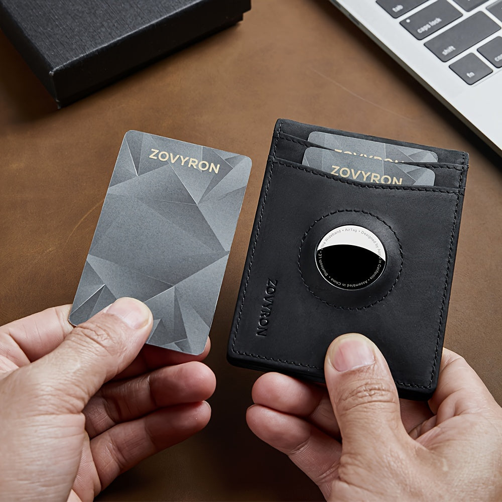 Porte-monnaie en cuir véritable Slim Bifold Wallet avec porte-radar