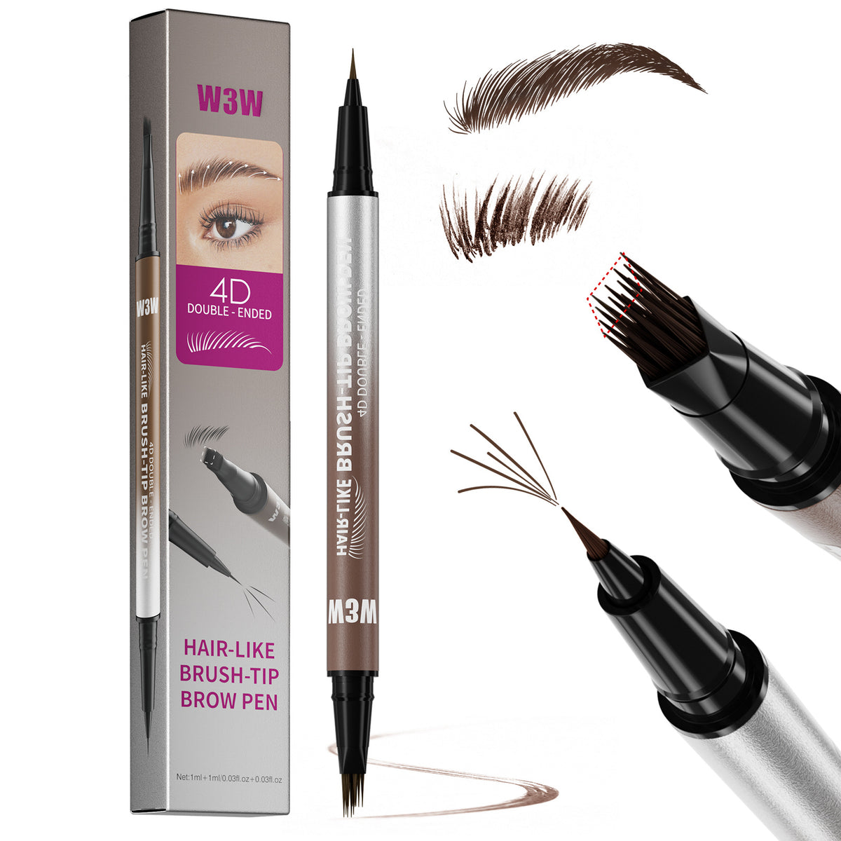 Crayon à sourcils à double extrémité étanche anti-suisse