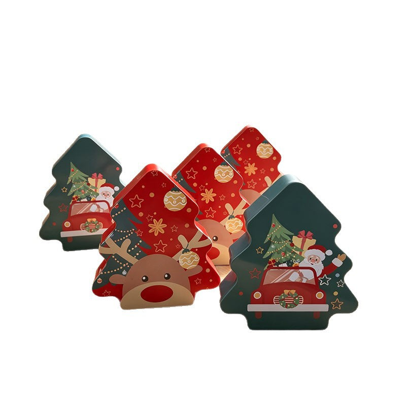 Boîte cadeau en métal en forme d'arbre de Noël