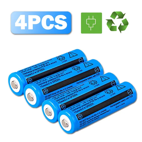 Batterie rechargeable Li-Ion Bouton Top Batteries 3000mAh Batterie multifonction 3.7V et chargeur USB F