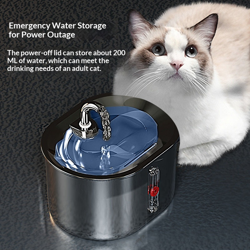 Fontaine d'eau pour animaux 304 Acier inoxydable Filtration circulaire pour chats