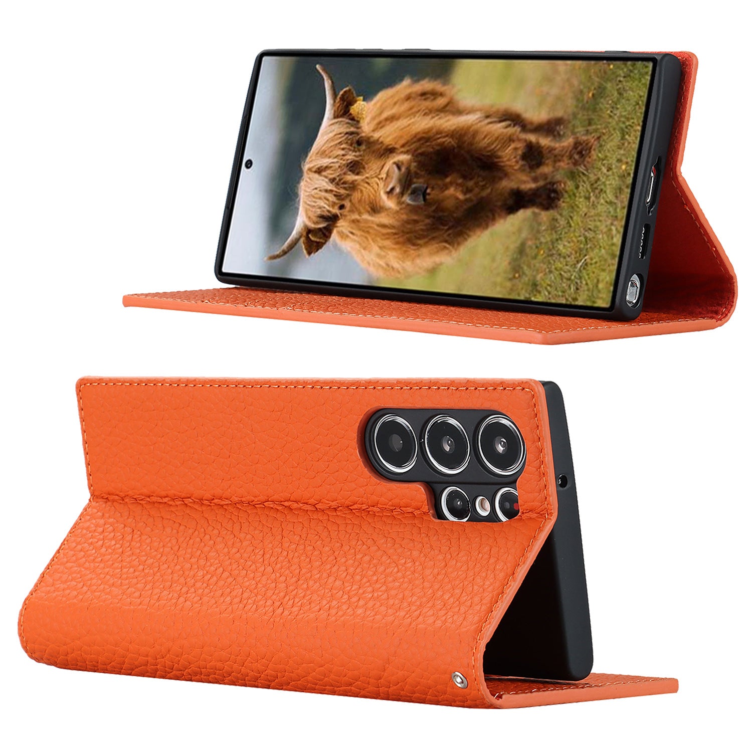 Étui de téléphone portable en cuir S25Ultra
