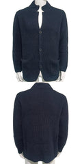 Mens Manteau tricoté de longueur moyenne avec un collier debout