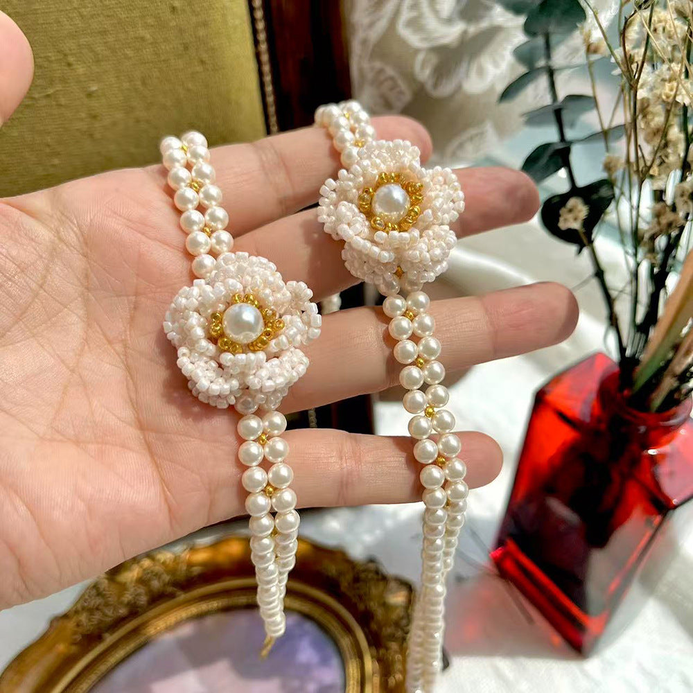 Bracelet et collier de style français Light-Luxury Camellia