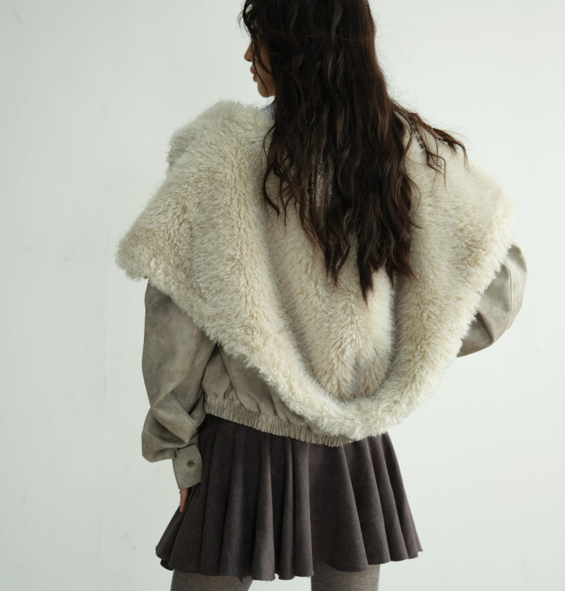 Veste matelassée en cuir PU post-apocalyptique à capuchon