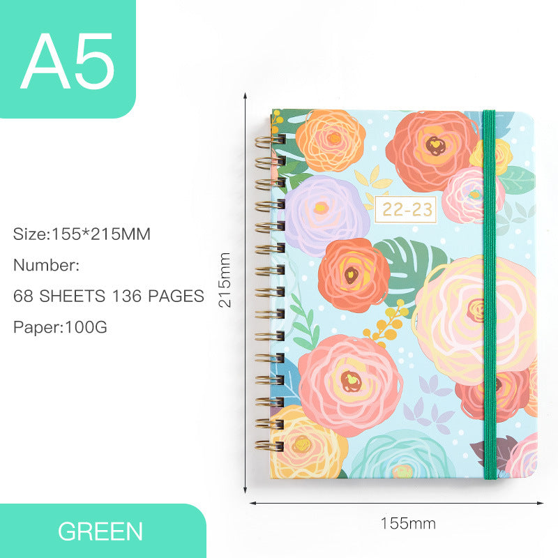 Calendrier annuel A5 Coil Notebook Livre anglais
