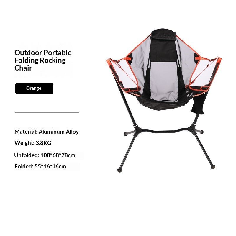Chaise de pêche Rocking Aluminium Alliage Camping Rocking Chaise