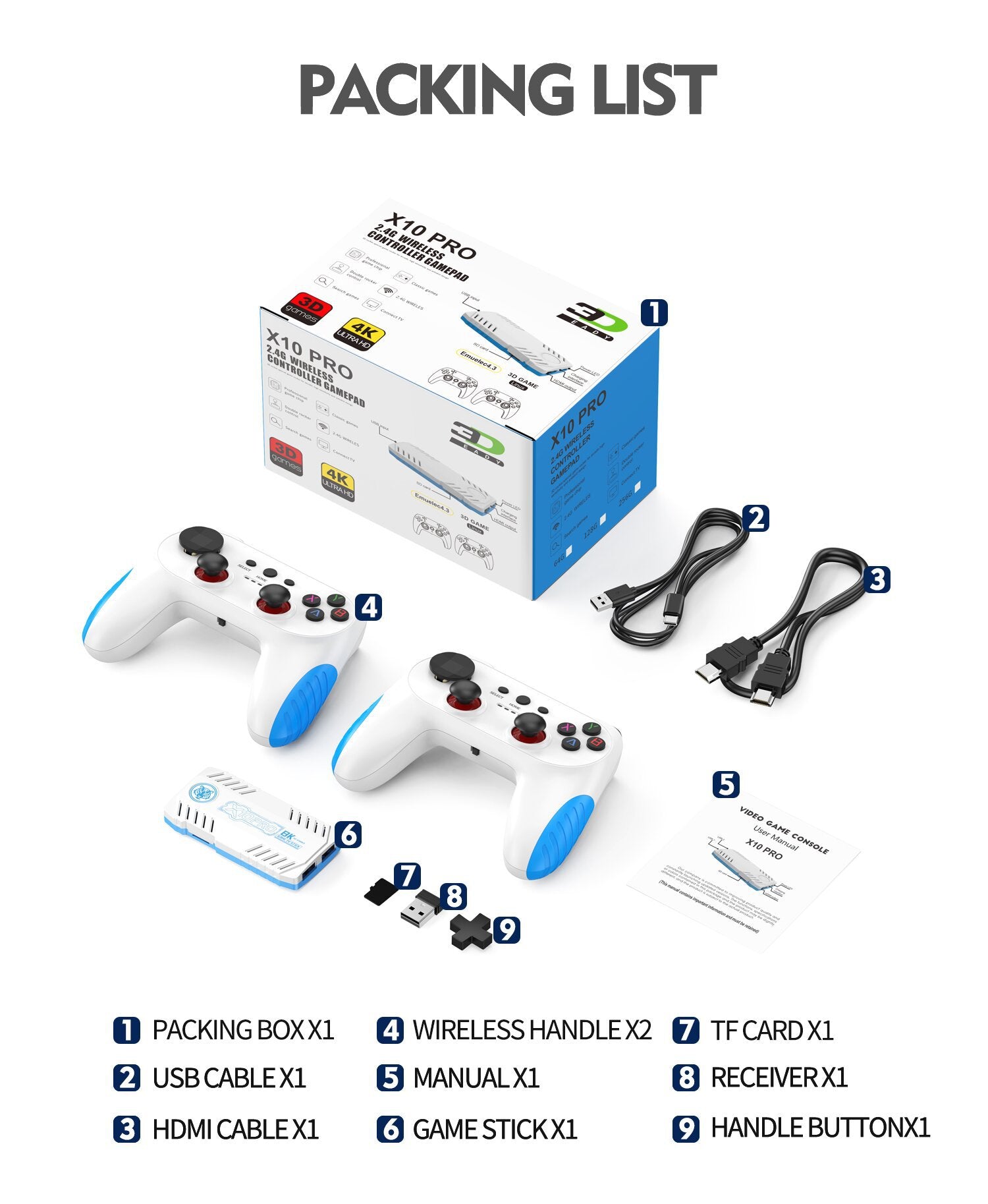 X10 PRO TV Retro Arcade Home Console de jeu