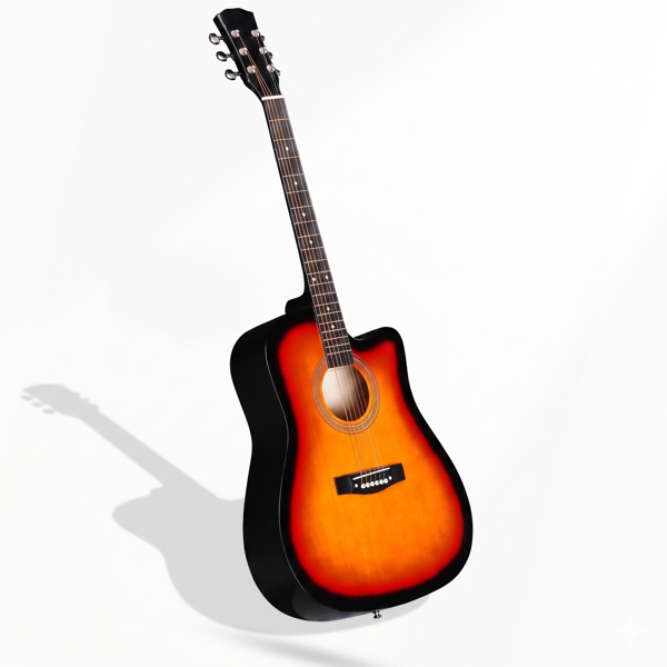 Coucher de soleil 41 pouces Dreadnought en forme de barrique Guitare acoustique avec choix