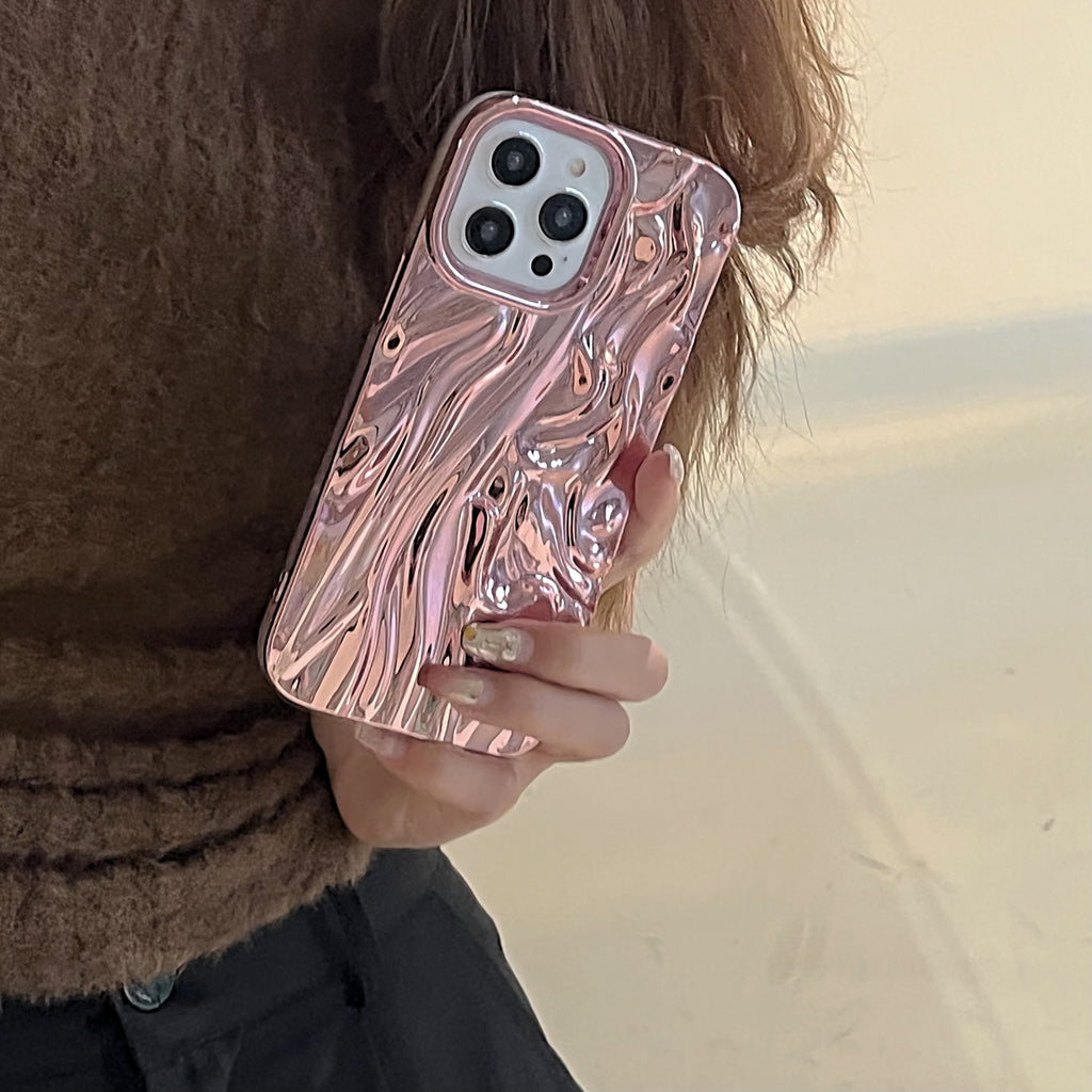 Étui de téléphone souple à motif plissé en trois dimensions