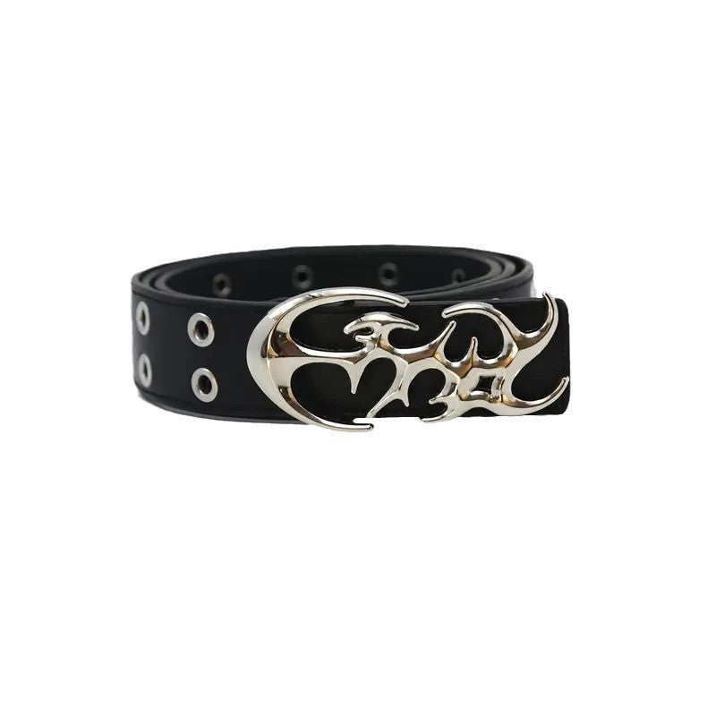 Couple homme Mode Coréen Style Hollow Punk Pantalons Ceinture