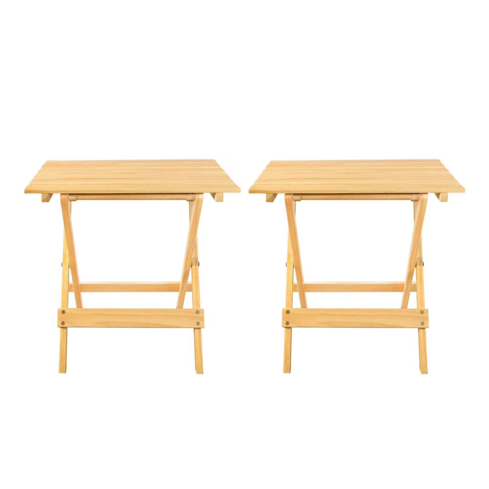 Table latérale pliante en bois massif portable