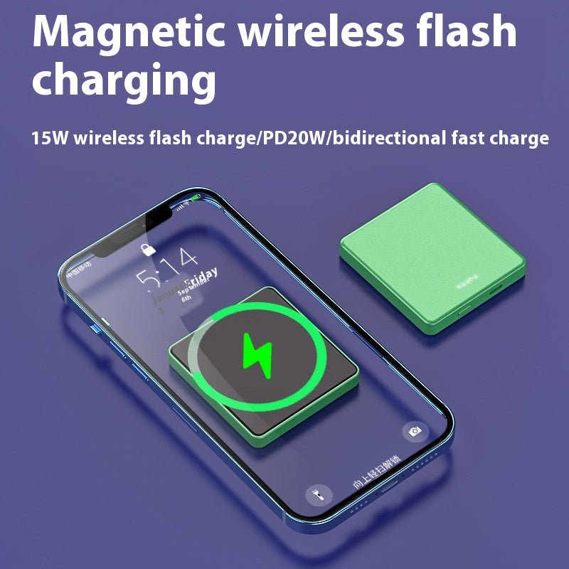 Banque magnétique d'alimentation sans fil portable ultra-mince