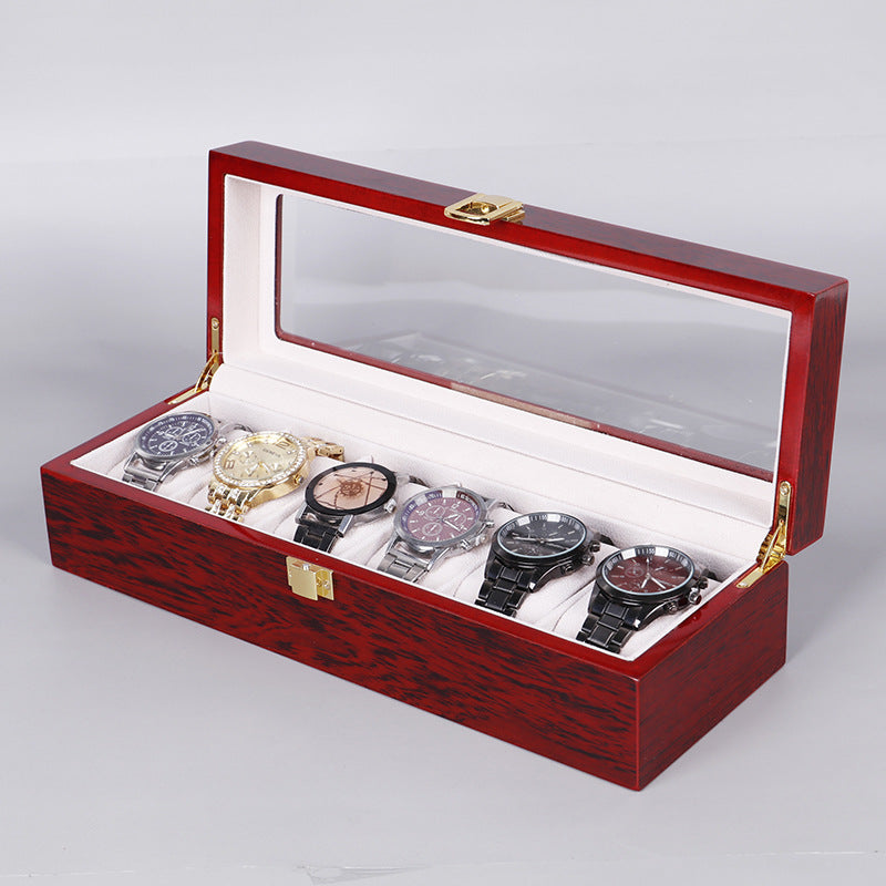Montres de peinture au four Vernis Montres Display Boîte en bois