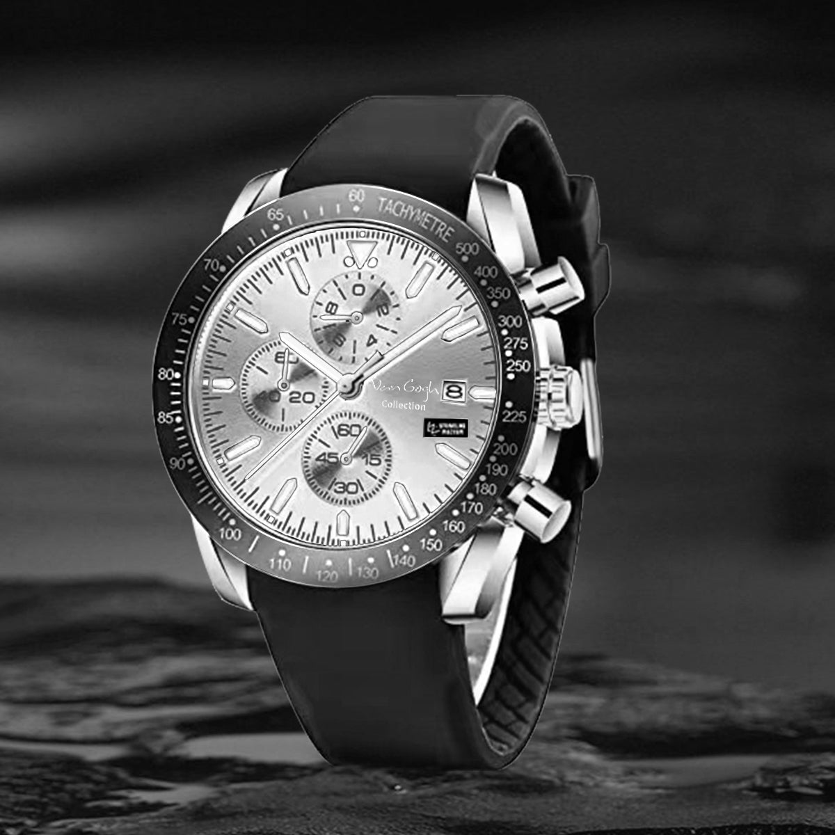 Van Gogh Starry Fantasy Series Montre en caoutchouc pour hommes