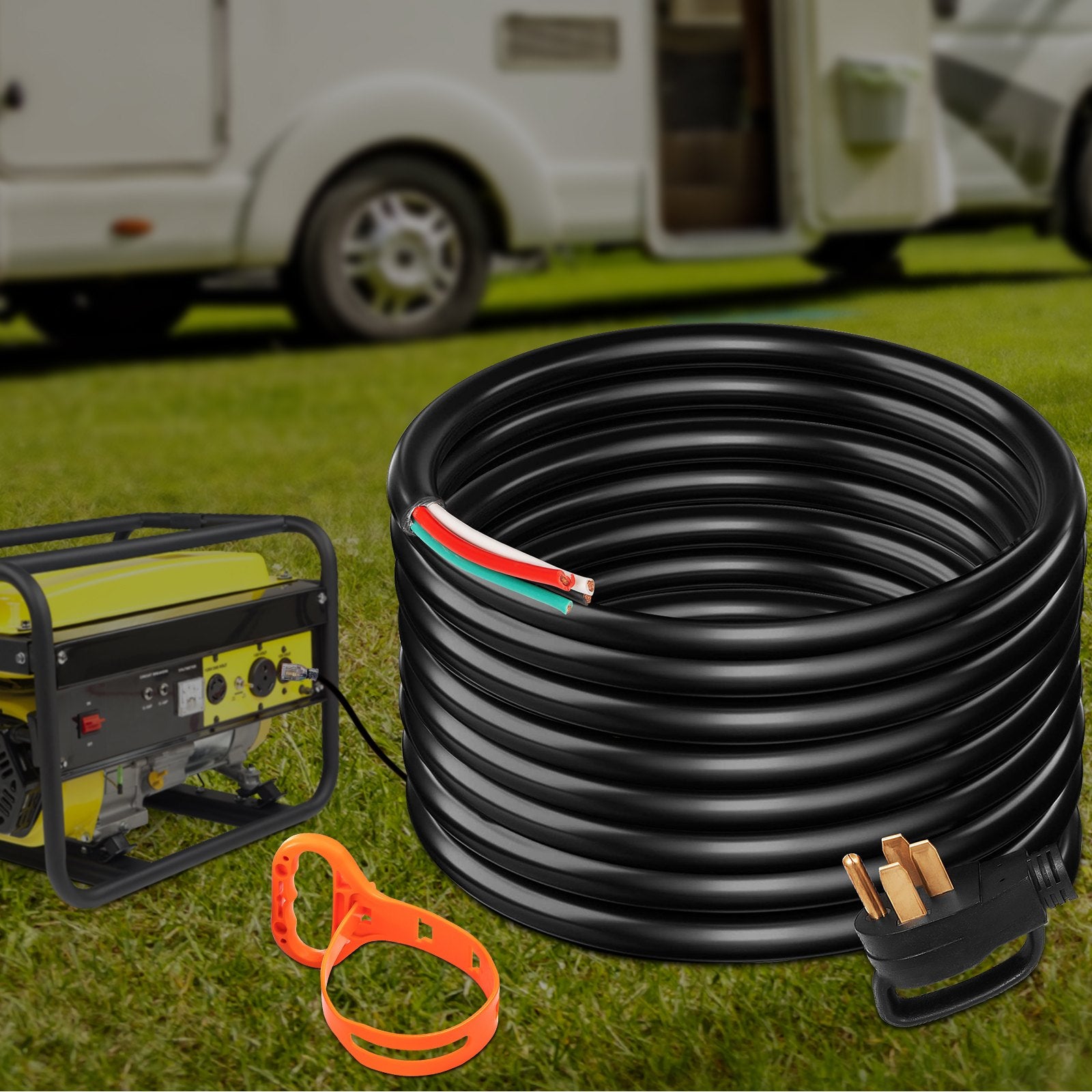 VEVOR 25Ft 50Amp générateur d'extension câble 6 gaz STW générateur câble de puissance
