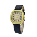 Montre de bracelet en cuir rétro pour femmes