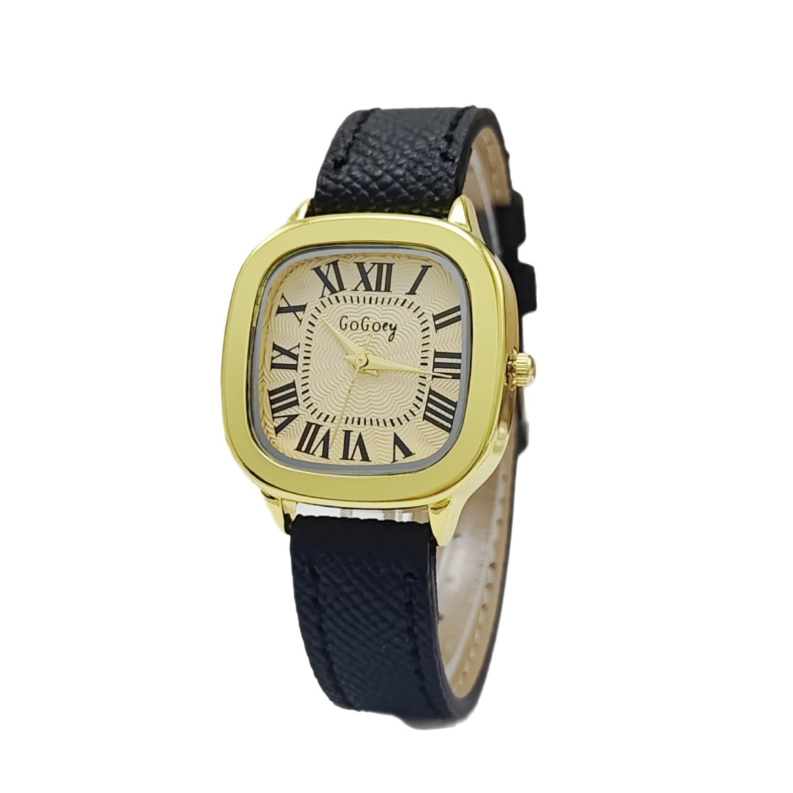 Montre de bracelet en cuir rétro pour femmes
