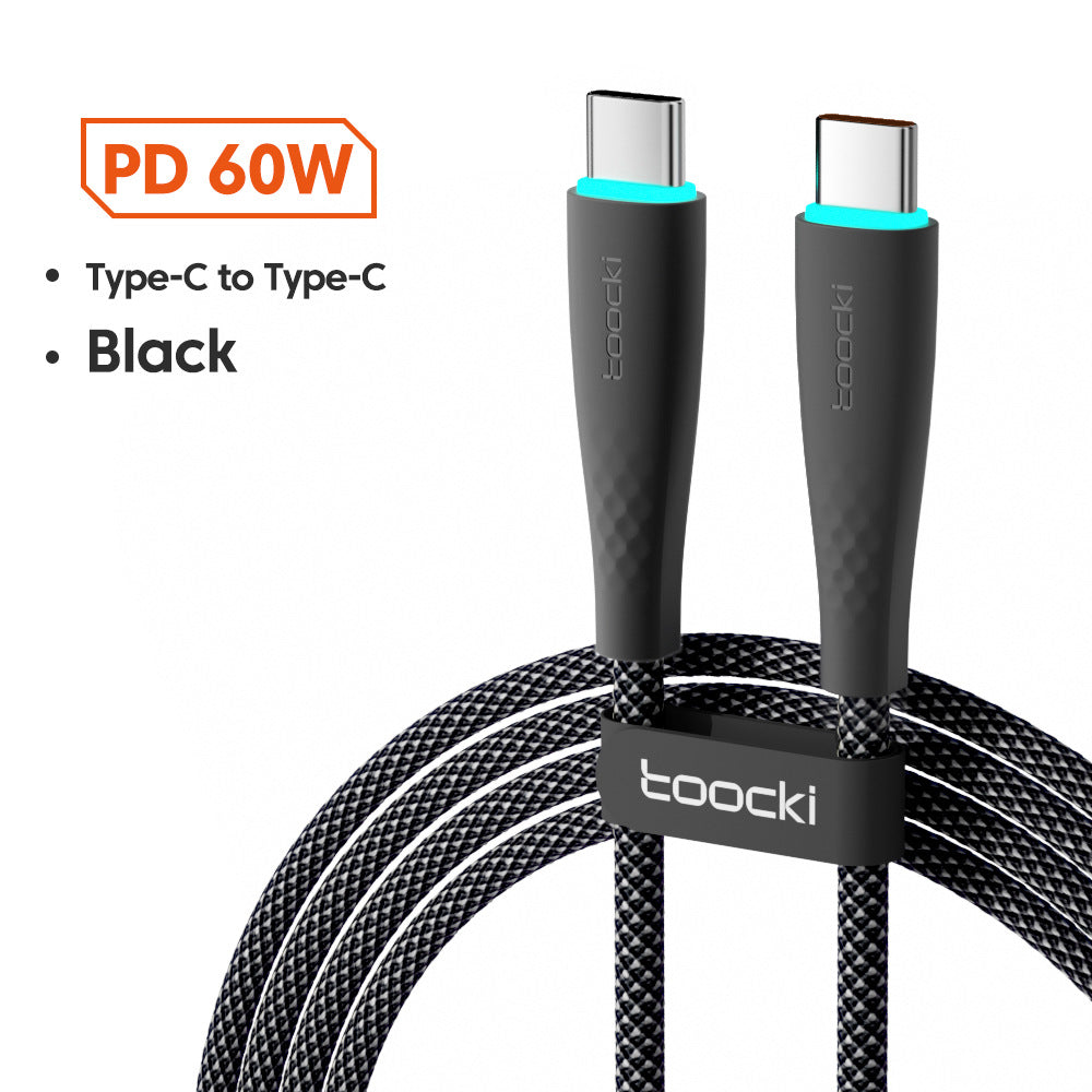 Câble USB de type C à USB C 100W 66W Chargement rapide