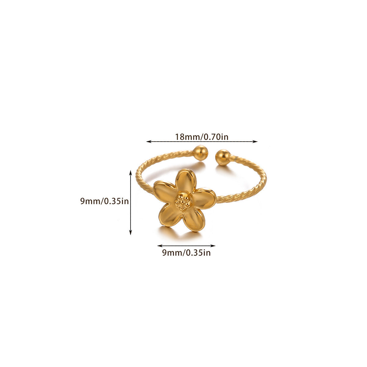 Tiny Cute Acier inoxydable sous vide anneau ouvert