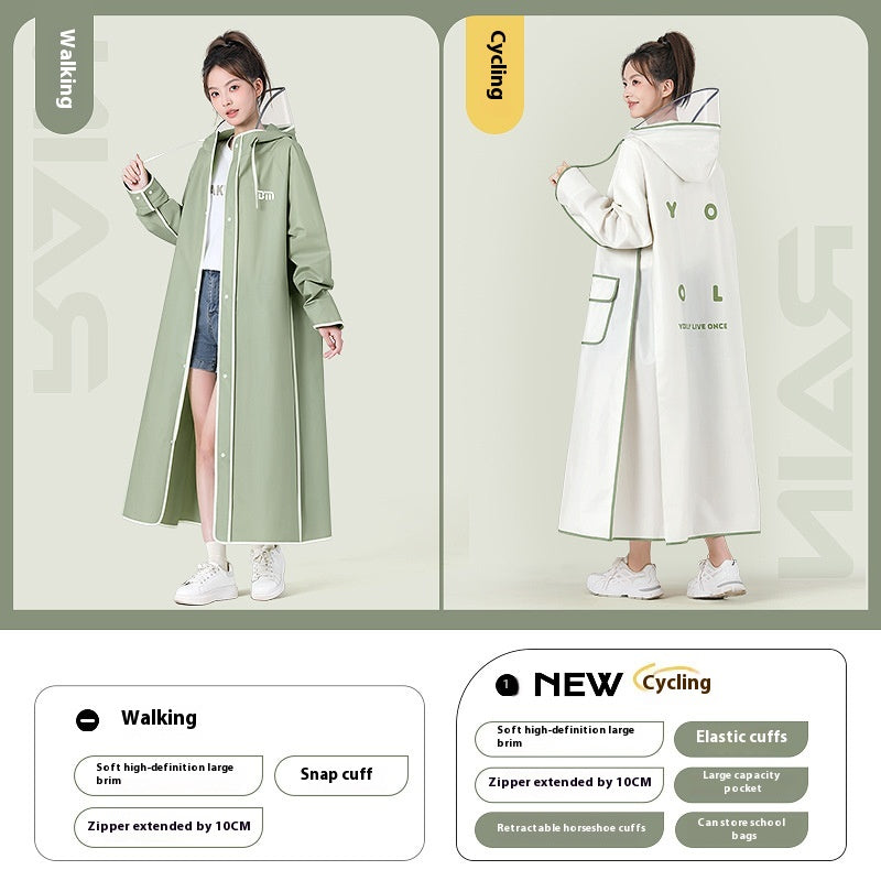 Port extérieur Long corps complet imperméable électrique voiture voiture humaine séparation de voiture imperméable pour les femmes