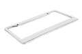 2PCS Chrome acier inoxydable plaque de licence en métal cadre Tag Cover avec bouchons à vis