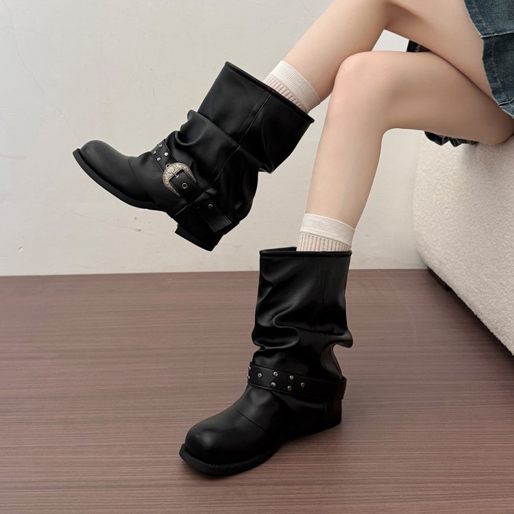 Bottes de cow-boy de l'Ouest en cuir véritable pour femmes