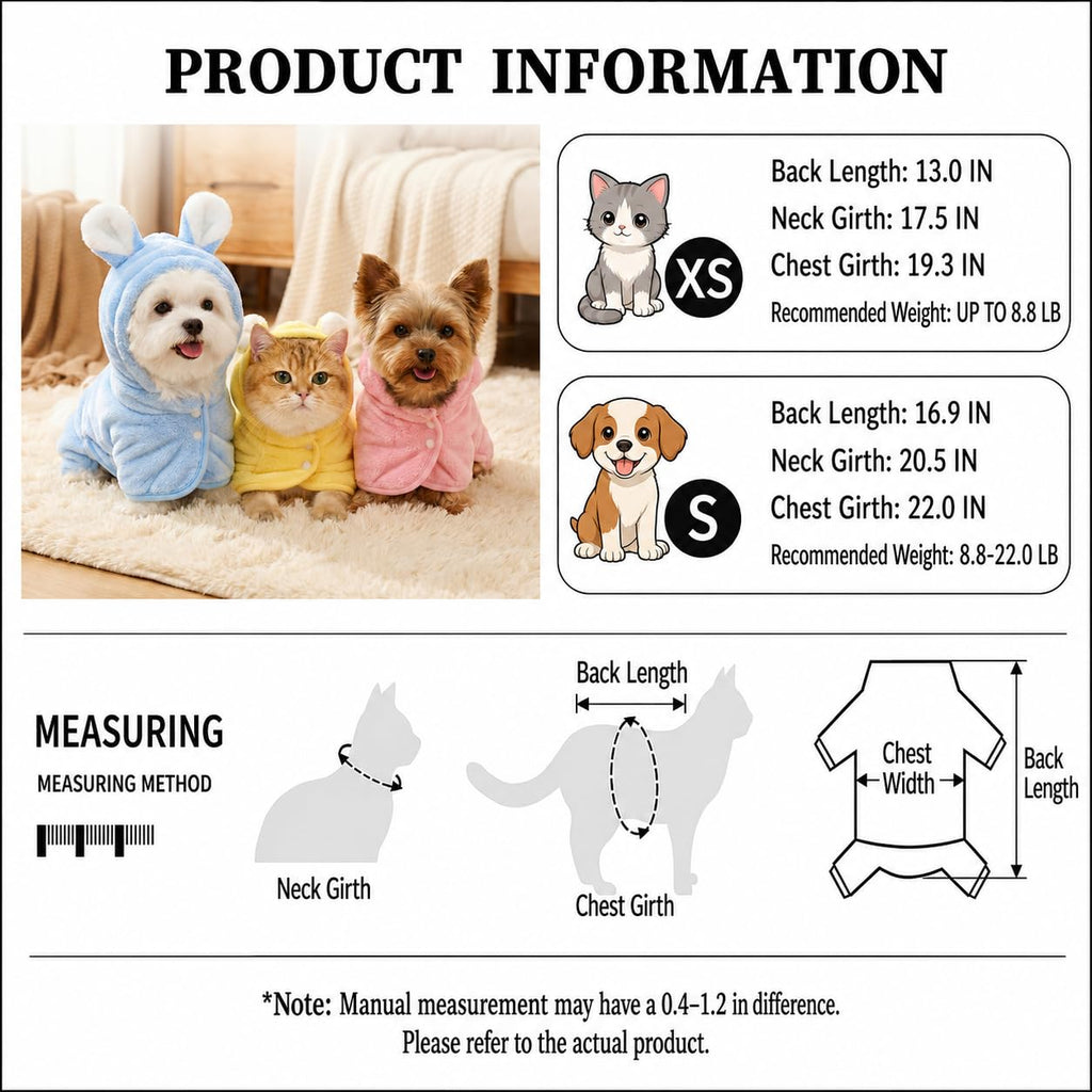 Peigne de bain pour chien Serviette Super Absorbent pour petits chiens Chats Séchage rapide Robe de chien avec capot