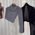 High-end openwork knit wool shawl