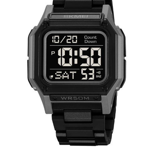 Montre électronique pour hommes en plein air lumineux Sporty et imperméable pour les étudiants