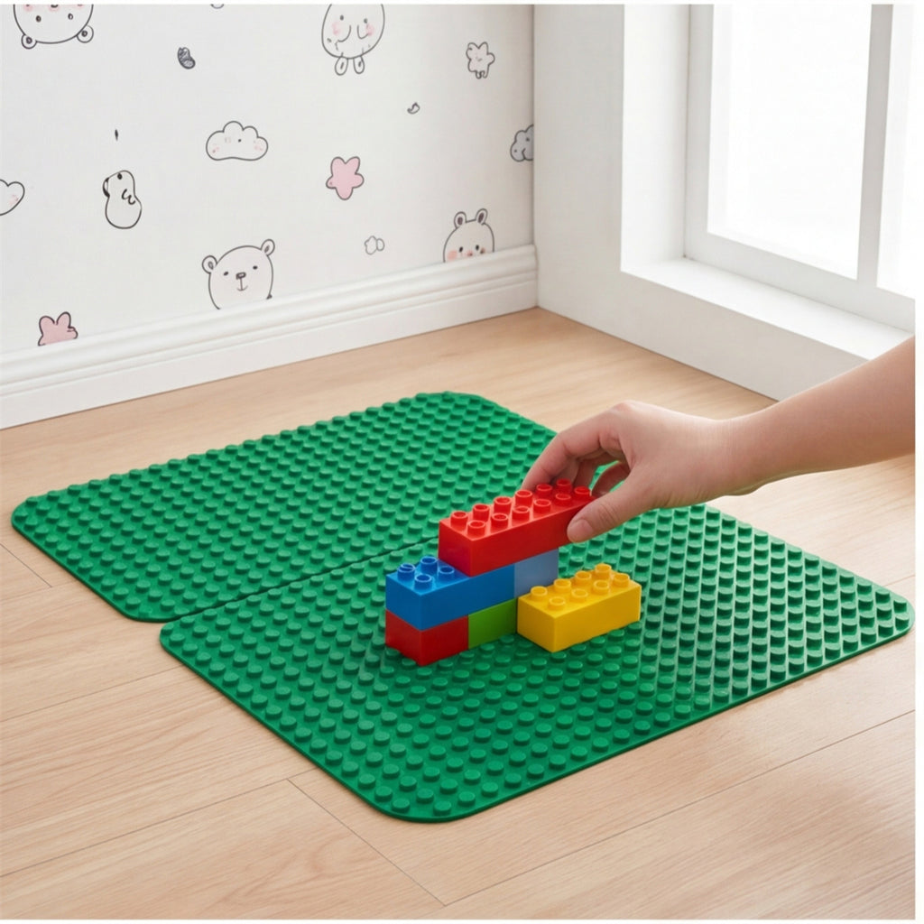 2 Deep Green 38 X 38 Cm Building Block Base Plates - Pour les projets de construction créative Et papa
