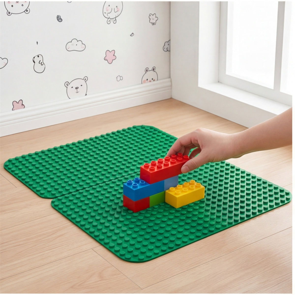 2 Deep Green 38 X 38 Cm Building Block Base Plates - Pour les projets de construction créative Et papa