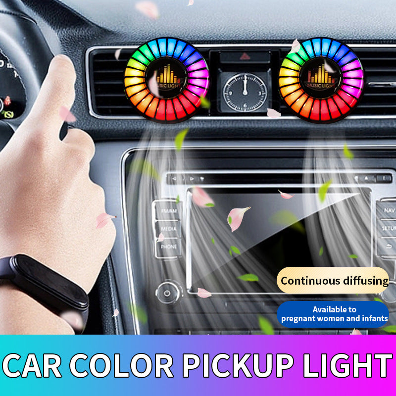 Automobile Aromatherapy Air Vent Acolight Light Pickup Voice Control Rhythm Lampe