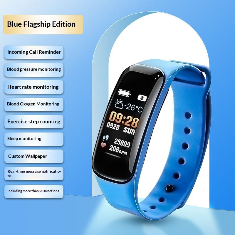 Smart Multifonctionnel Fitness Pedomètre réveil montre Bluetooth