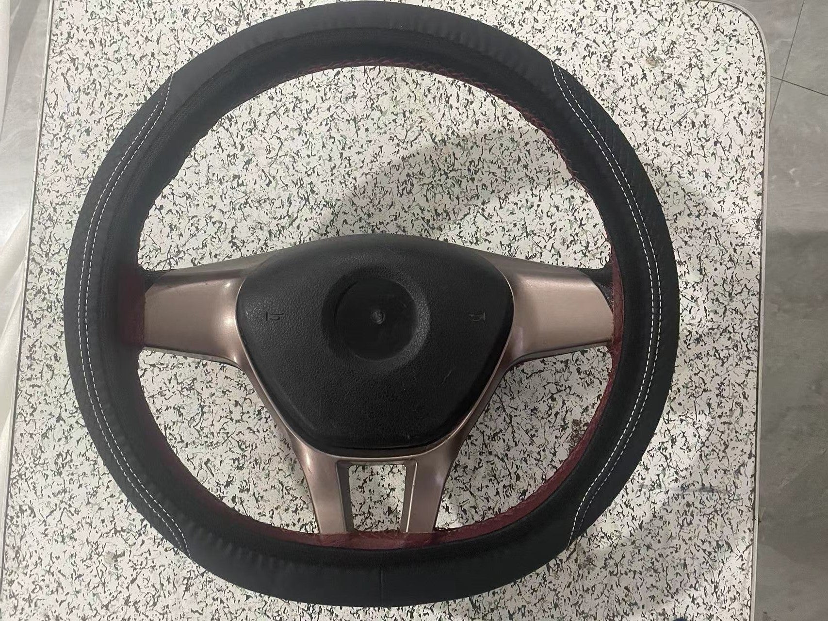 Couverture de volant de voiture Fibre en cuir double cercle