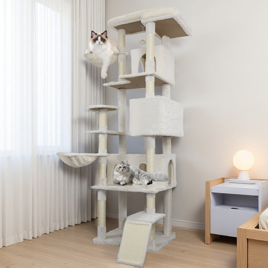 84 dans la tour Beige chat arbre avec grand condo sisal grattement post grand hamac et plateau supérieur
