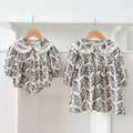 Baby Floral Long Sleeve Romper Dress Sister Set