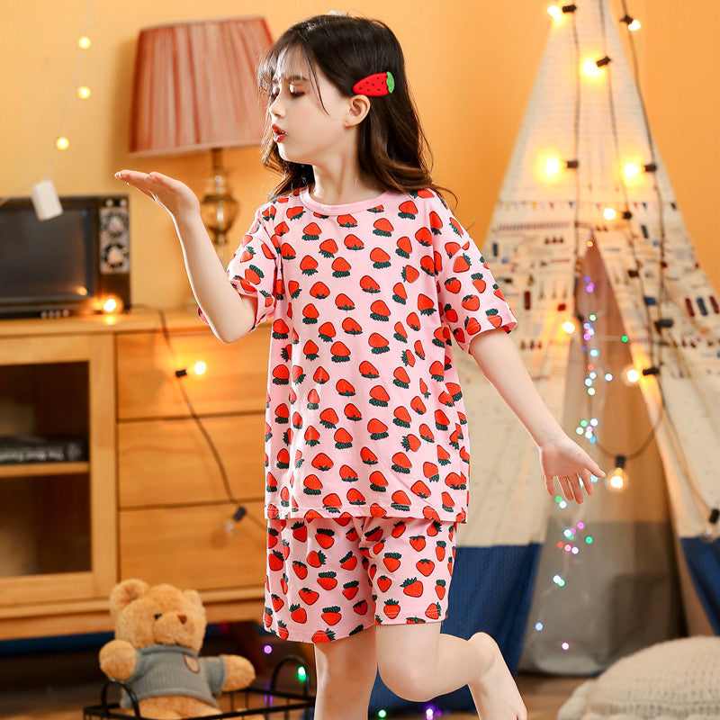 Vêtements de maison à manches courtes d'été pour enfants