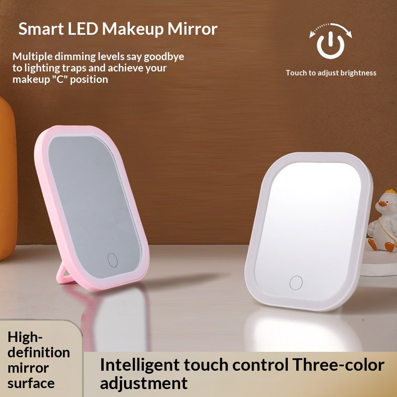 Miroir de maquillage illuminé carré de ménage