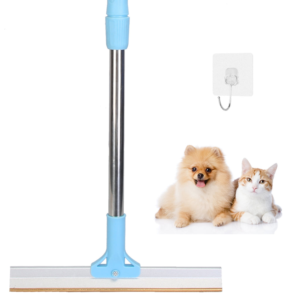 Râteau 1Pc pour l'enlèvement des cheveux chez les animaux de compagnie avec 54.33po Rod télescopique réglable