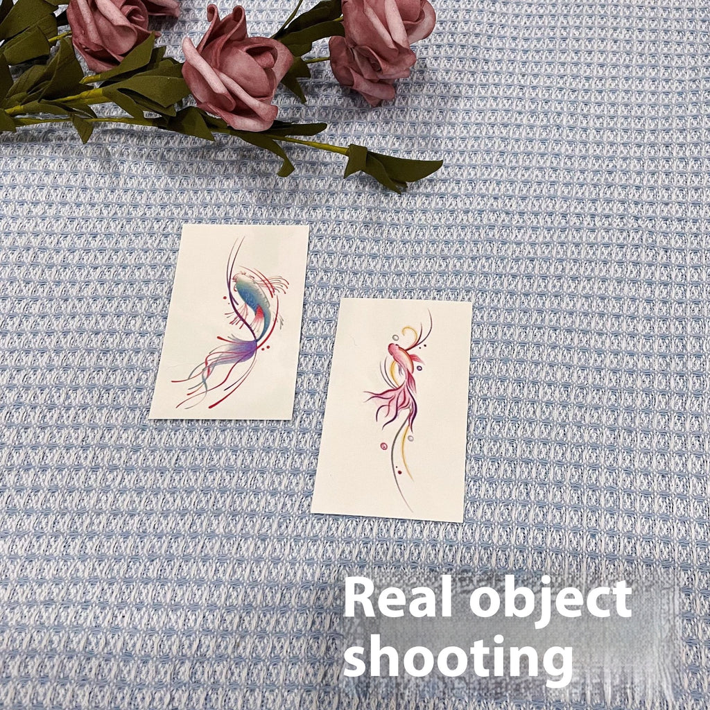 Sticker de tatouage Koi rose femelle haute sens ins imperméable Et durable