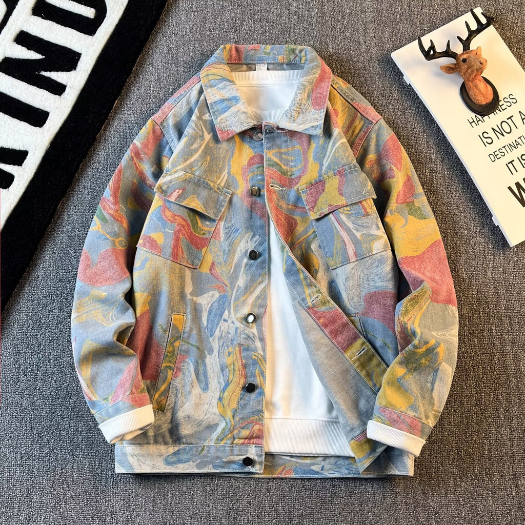 Veste en Denim Graffiti pour hommes