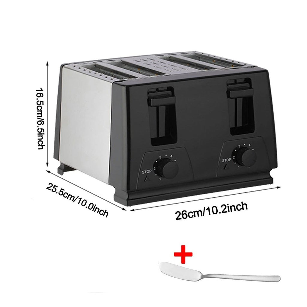 4 Slice extra large Fente avec défrost variable réchauffer le grille-pain noir Nouveau