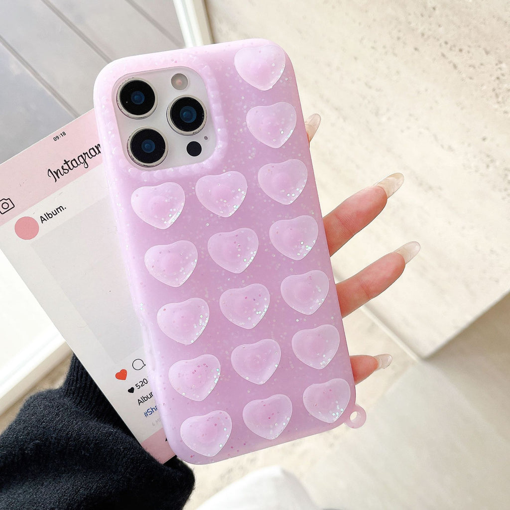 L'amour-thème Glitter Suction Cup cas téléphone approprié pour