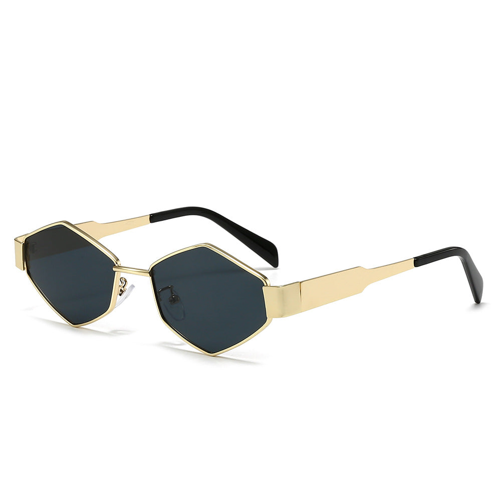 Cool Square Mode Polygon Rhombus Lunettes de soleil en métal