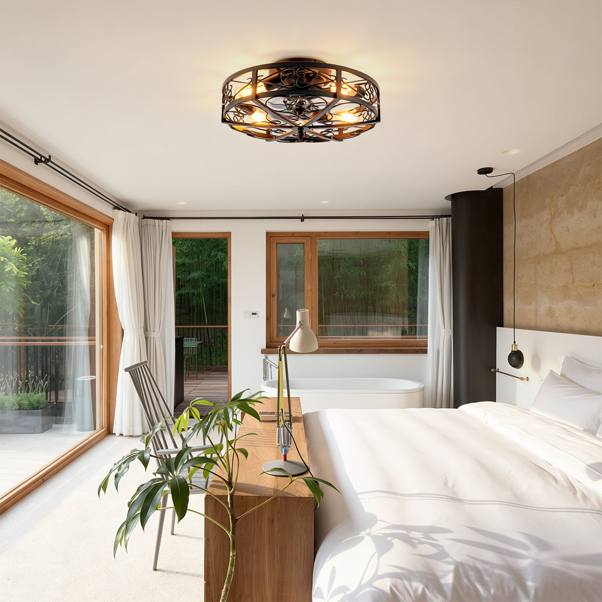 20in Ceiling Fan with Lights and Remote Control