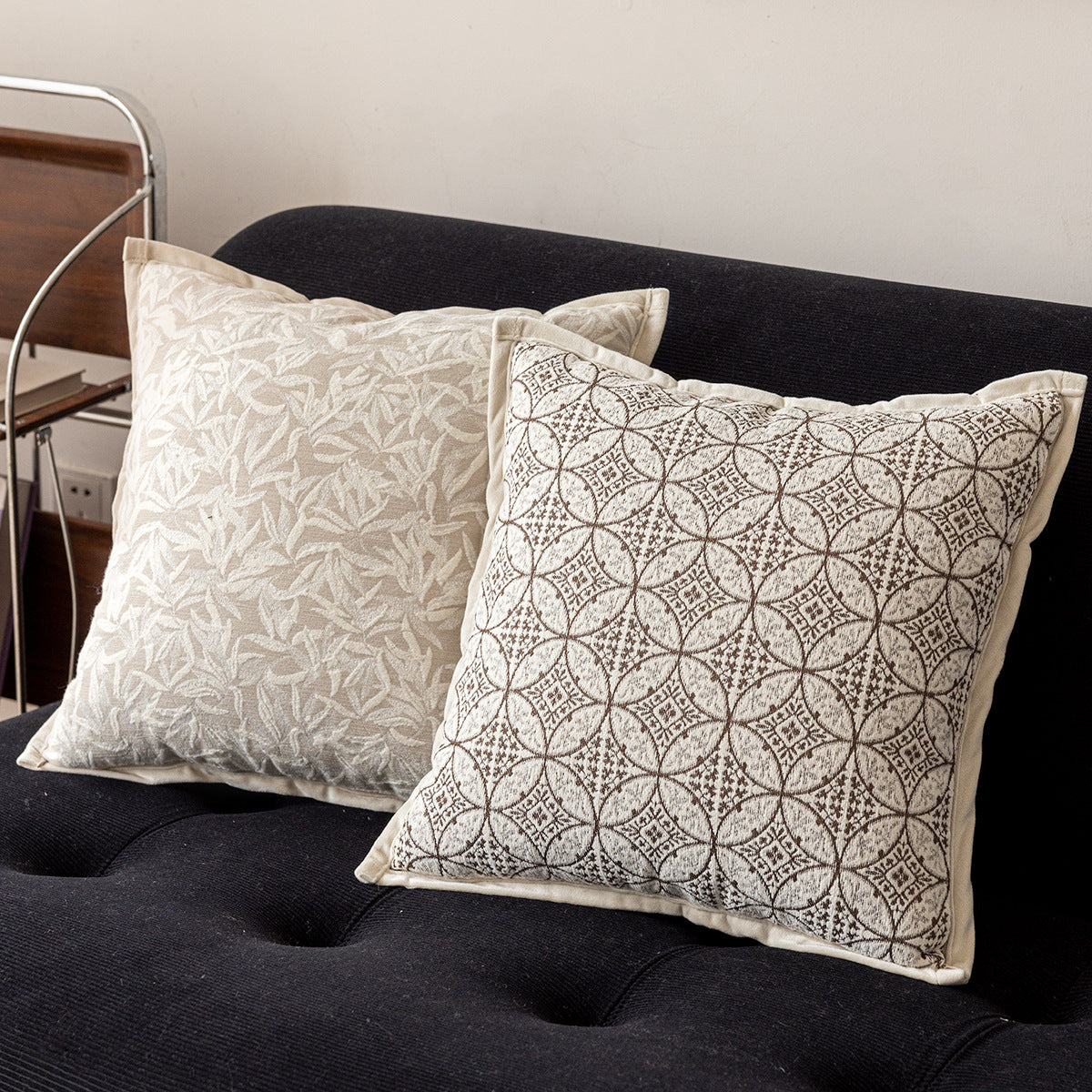 Revêtement de coussin de canapé sophisticé retro à style crémeux