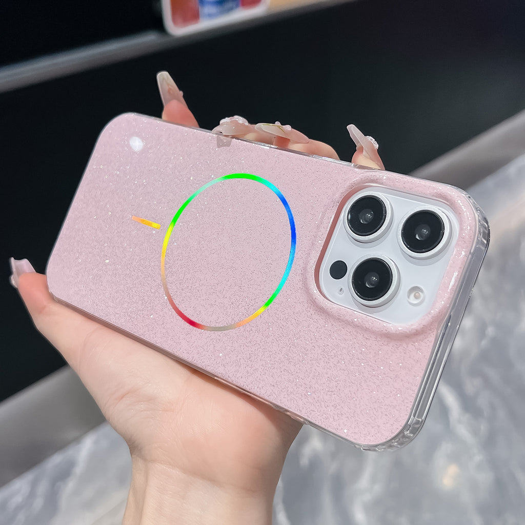 Convient pour les boîtiers de téléphone double face stratifié avec un anneau délicat de paillettes
