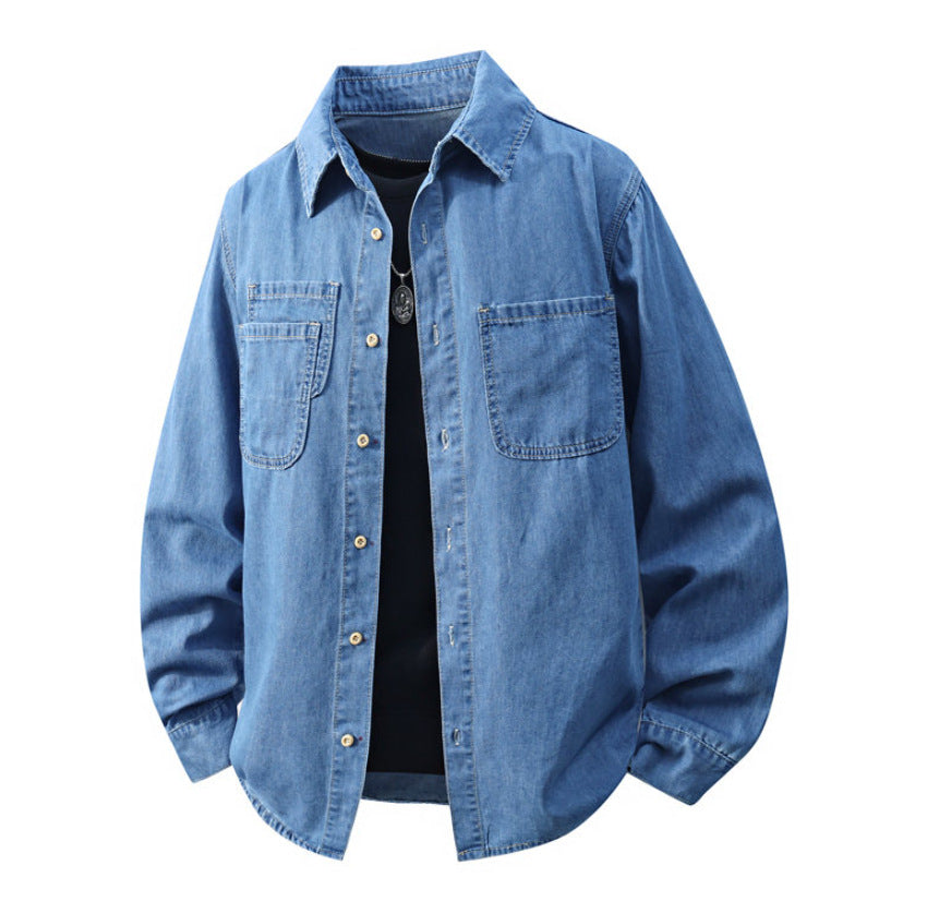 Veste Homme Vintage Denim à manches longues style américain