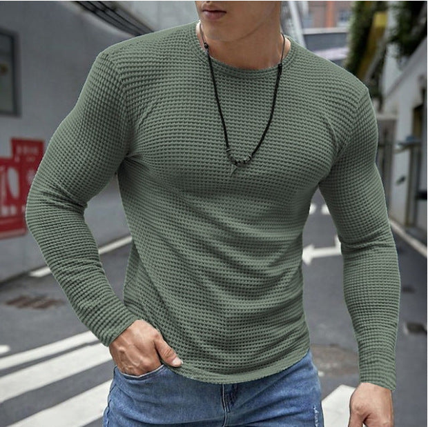 Hommes Casual manches longues col d'équipage haut pour un look raffiné